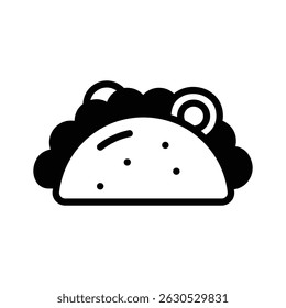 Ready to use glyph icon of folded taco