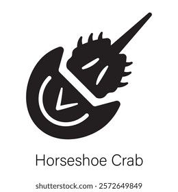 Ready to use glyph icon of a horseshoe crab 