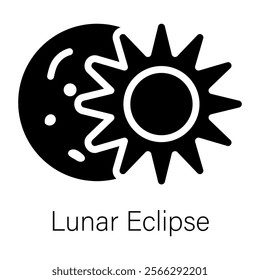 Ready to use glyph icon of lunar eclipse 