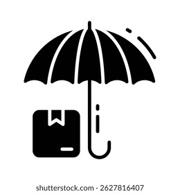 Bereit zur Verwendung Glyphe Symbol der Paketversicherung