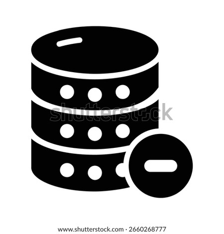 Ready to use glyph icon of remove database function