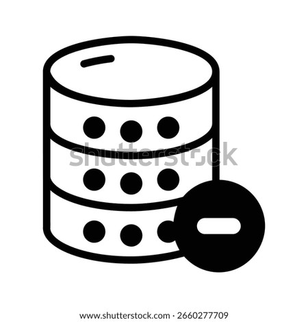 Ready to use glyph icon of remove database function