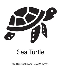 Ready to use glyph icon of a sea turtle 