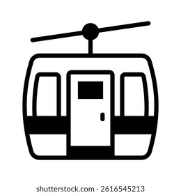 Ready to use glyph icon showing cable car
