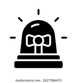 Ready to use glyph icon showing ambulance siren light