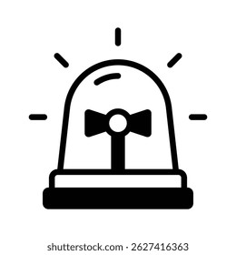 Ready to use glyph icon showing ambulance siren light