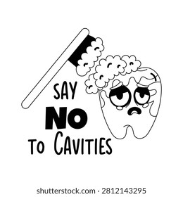 Ready to use a glyph sticker of tooth decay warning for hygiene.