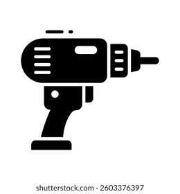 Ready to use glyph style icon of electric drill machine