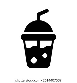 Ready to use glyph style icon of takeaway juice glass