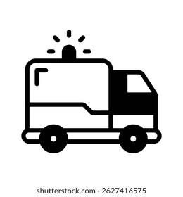 Ready to use glyph style icon of ambulance