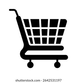 Ready to use glyph style icon of shopping trolley