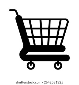 Ready to use glyph style icon of shopping trolley