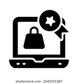 Ready to use glyph style icon of ecommerce quality assurance