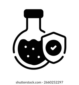 Ready to use glyph style icon of lab safety concept