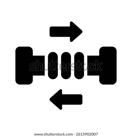 Ready to use glyph style icon of tension force