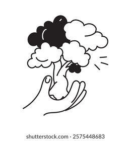 Ready to use hand drawn icon of save tree