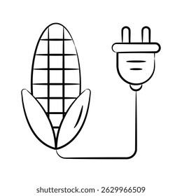 Ready to use hand drawn icon of biomass energy