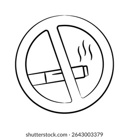 Ready to use hand drawn icon of no smoking
