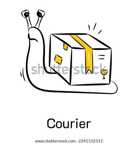 Ready to use hand drawn icon of courier 