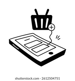 Ready to use icon of add to cart in modern style