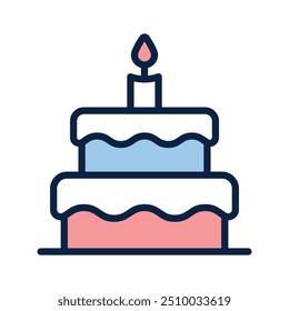 Ready to use icon of cake, party dessert, editable vector