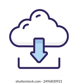 Icono listo para usar de Descarga en la nube en estilo editable, listo para uso premium