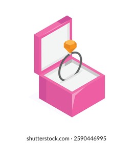 Ready to use icon of diamond ring in modern style