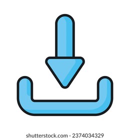 Ready to use icon of download in editable style, up for premium use