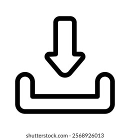 Ready to use icon of download in editable style, up for premium use