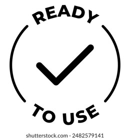 Ready to use icon. Ready to use food label. Easy to care vector illustration for product packaging logo, symbol, badge or emblem in black line circle design isolated