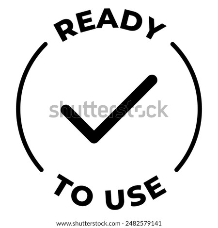 Ready to use icon. Ready to use food label. Easy to care vector illustration for product packaging logo, symbol, badge or emblem in black line circle design isolated