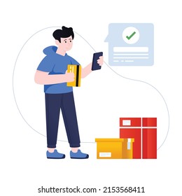 Ready to use illustration of order payment in flat style 

