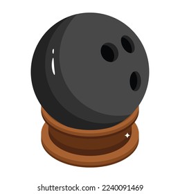 Ready to use isometric icon of bowling ball 