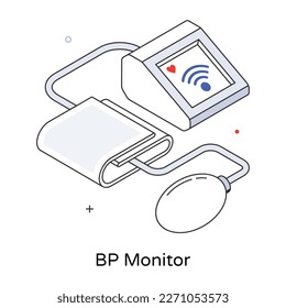 Ready to use isometric icon of bp monitor 