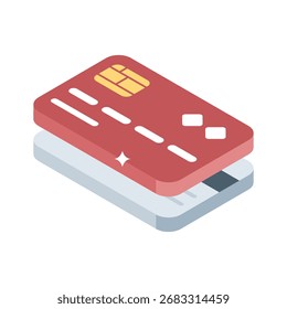 Isometrisches Symbol der Debitkarte