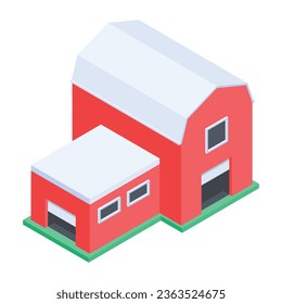 Ready to use isometric icon of farm house 