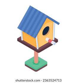Ready to use isometric icon of farm house 