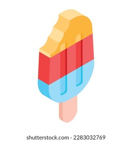 Ready to use isometric icon of ice cream 