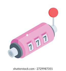 Ready to use isometric icon of jackpot slot machine
