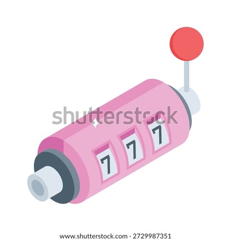 Ready to use isometric icon of jackpot slot machine