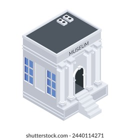 Ready to use isometric icon of museum