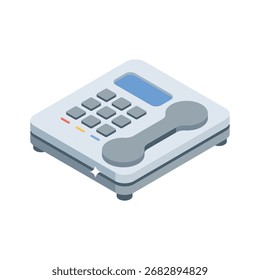 Ready to use isometric icon of office telephone