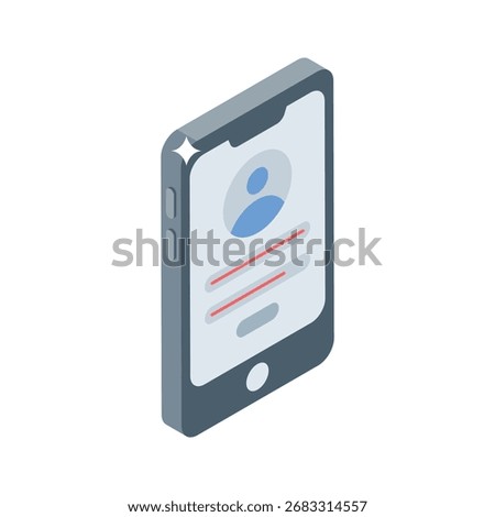 Ready to use isometric icon of online registration page