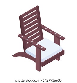 Ready to use isometric icon of a patio chair
