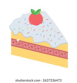 Ready to use isometric icon of pie slice delight