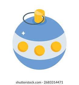 Icono isométrico listo para usar de la chuchería roja de las vacaciones