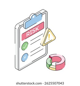 Ready to use isometric icon of risk management