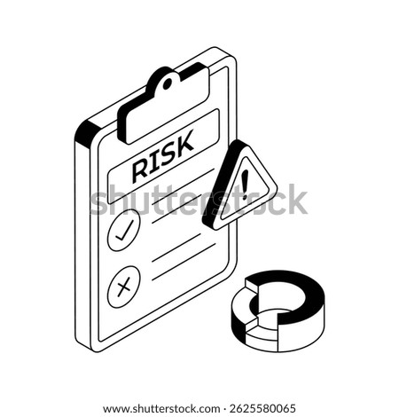 Ready to use isometric icon of risk management