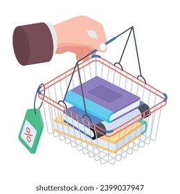 Ready to use isometric icon of shopping 
