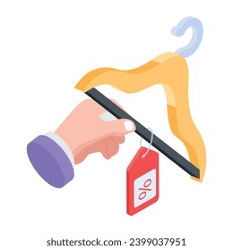 Bereit für die Verwendung isometrischer Symbol des Einkaufs 